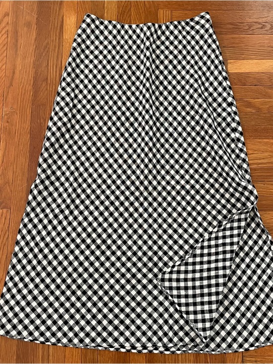 J. Crew Dresses & Skirts - J. Crew Black and White Gingham A-Line Linen Skirt